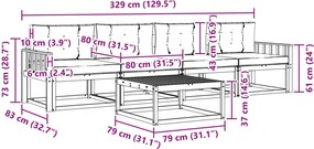 vidaXL Σειρά Καναπέ Εξωτερικού με μαξιλάρι 4 pcs Λευκό και Μπεζ