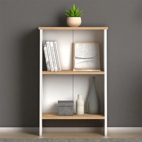 Βιβλιοθήκη Flora Megapap χρώμα white - oak 52x25x80εκ.