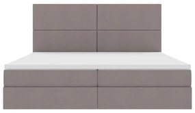 vidaXL Κρεβάτι με αποθηκευτικό χώρο και LED Taupe 200 x 200 cm