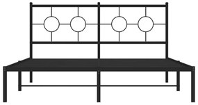 vidaXL Πλαίσιο Κρεβατιού με Κεφαλάρι Μαύρο 160 x 200 εκ. Μεταλλικό