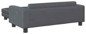 vidaXL Καναπές Παιδικός με Υποπόδιο Σκ. Γκρι 100x50x30 εκ. Βελούδινος