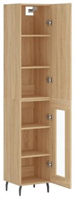 vidaXL Μπουφές Sonoma δρυς 34,5 x 34 x 180 εκ. από Επεξεργασμένο Ξύλο