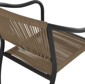 ΠΟΛΥΘΡΟΝΑ ΑΛΟΥΜΙΝΙΟΥ HM5856.02 ΑΝΘΡΑΚΙ ΜΕ ΣΧΟΙΝΙ PE WICKER 57x63x80 εκ.