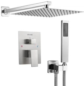 VEVOR Shower Faucet Set 12&quot; Square Rain Shower Head and Hand Set Brushed Nickel