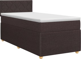vidaXL Κρεβάτι box spring με στρώμα Σκούρο Καφέ 90 x 200 cm Ύφασμα