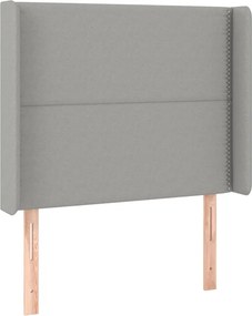 vidaXL Κρεβάτι Boxspring με Στρώμα &amp; LED Αν.Γκρι 90x190 εκ. Υφασμάτινο