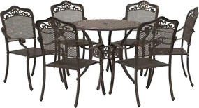 vidaXL Σέτ φαγητού για κήπο 7 pcs Μπρονζέ Αλουμίνιο