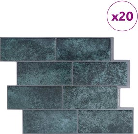 vidaXL Πλακάκι Subway 20 pcs Μπλε Πράσινο 29 x 21 εκ