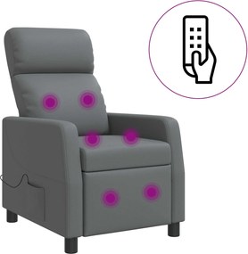 vidaXL Κάθισμα μασάζ Γκρι Τεχνητό Δέρμα