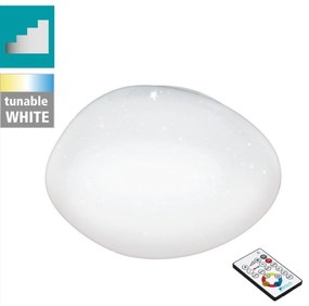 Πλαφονιέρα Οροφής Λευκή 45xH8,5cm LED RGBW 2700-6500K 2800lm Εφαρμογή-Τηλεχειριστήριο Eglo Sileras 97577