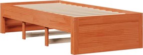 vidaXL Κρεβάτι Βιβλιοθήκη Χωρίς Στρώμα 75x190 εκ Μασίφ Ξύλο Πεύκου