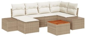 vidaXL Σετ Καναπέ Κήπου 7 pcs Beige, λευκό