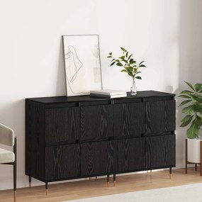 vidaXL Ντουλάπι αποθήκευσης 2 pcs Μαύρη Οξυά 60 x 35 x 70 cm