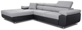 Γωνιακός καναπές Κρεβάτι Annabelle ll, με αποθηκευτικό χώρο, λευκό με μαύρο 277x98x201cm-Αριστερή γωνία-BOG7544