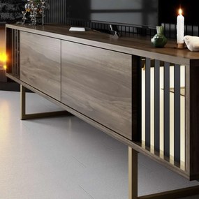 Έπιπλο Τηλεόρασης Καρυδί / Χρυσό DUGE 180x30x18