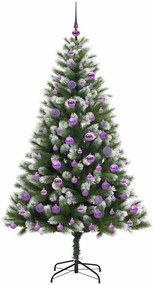 vidaXL Τεχνητό Δέντρο Χριστουγέννων με μέρη που αναδιπλώνονται και χιονάκι