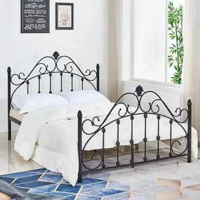 Κρεβάτι 150Χ200 Black HM576.01 Διπλό Metal