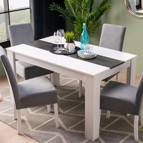 Τραπέζι Τραπεζαρίας Domus Λευκό - Μαύρο - Grey Wood 135x80.5x74.5 εκ.