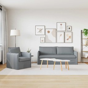 vidaXL Σετ Καναπέ 2 τμχ. Ανοιχτό γκρι Ύφασμα