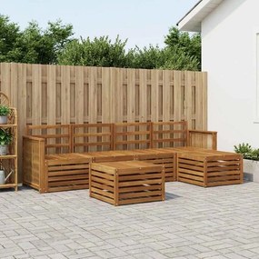 vidaXL Σειρά Καναπέ Εξωτερικού 6 pcs Φυσικό