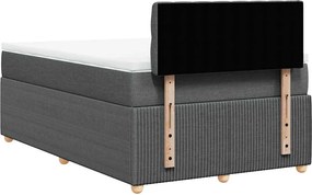 vidaXL Κρεβάτι Boxspring με Στρώμα Σκούρο Γκρι 120x200 εκ. Υφασμάτινο