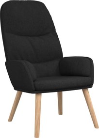 vidaXL Πολυθρόνα Relax Μαύρη Υφασμάτινη με Σκαμπό