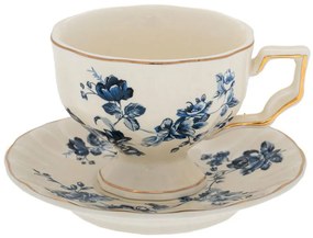 Φλυτζάνι Με Πιατάκι 88878 80ml White-Blue Ceramic