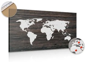 Εικόνα στον παγκόσμιο χάρτη φελλού σε ξύλο - 90x60  place