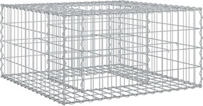 vidaXL Ανασηκωμένο κρεβάτι gabion Ασημί