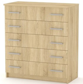 Συρταριέρα Penelope pakoworld 5 συρταριών sonoma 80.5x38x89εκ