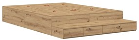 vidaXL Κρεβάτι με αποθηκευτικό χώρο artisan δρυς 226.5 x 135 x 31.5 εκ