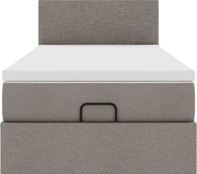 vidaXL Οθωμανικό κρεβάτι με στρώμα Taupe 100x200cm ύφασμα