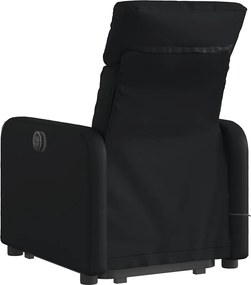 vidaXL Πολυθρόνα Μασάζ Ανακλινόμενη με Ανύψωση Μαύρη Συνθετικό Δέρμα