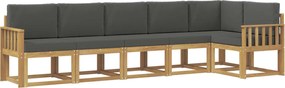 vidaXL Σειρά Καναπέ Εξωτερικού 6 pcs Άσπρο και Ανθρακί Πολυεστέρας
