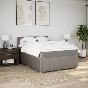 vidaXL Κρεβάτι Boxspring με Στρώμα Taupe 140x200 εκ. Υφασμάτινο