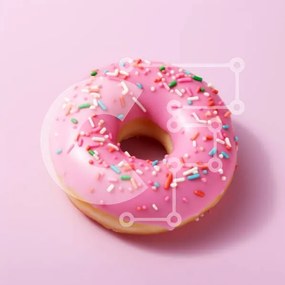 Σετ των 2 Intra Συλλεκτικό Ξύλινο Παζλ Plywood 4mm - Ροζ παγωμένο ντόνατ με ψεκασμούς Σε Ξύλινο Κουτί - Διαστάσεις: 10x10 cm – 25 κομμάτια