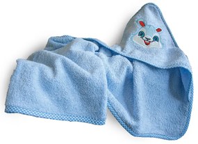 Κάπα Με Κουκούλα Βαμβακερή Bebe 75x75εκ. Bunny Blue SBaby