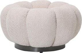 Σκαμπό Nester pakoworld μπουκλέ ύφασμα σε μπεζ απόχρωση Φ60x31εκ