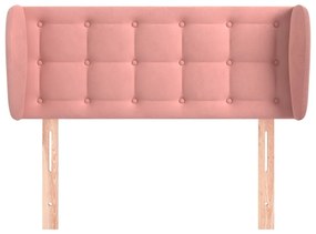 Κεφαλάρι με Πτερύγια Ροζ 83x23x78/88 εκ. Βελούδινο - Ροζ