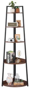VEVOR 5 Tier Corner Shelf Tall Corner Bookshelf Plant Rack Wall Shelves Tower
