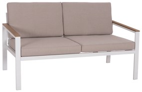 ΚΑΝΑΠΕΣ 2-ΘΕΣΙΟΣ SAFIN HM6279.01 ΑΛΟΥΜΙΝΙΟ ΛΕΥΚΟ-ΜΠΕΖ ΜΑΞΙΛΑΡΙΑ 140x70x77Υεκ