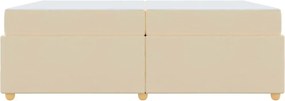 vidaXL Σκελετός Κρεβατιού με στρώμα Κρεμ 200 x 200 cm ύφασμα