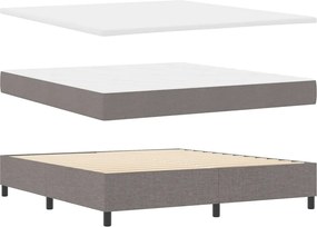 vidaXL LED Κρεβάτι με βάθρο με στρώμα Taupe 180 x 200 cm ύφασμα