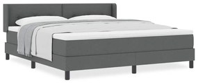 vidaXL Κρεβάτι box spring με στρώμα με στρώμα Σκούρο γκρι 180 x 200 cm