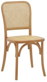 Chair Kalliope natural beech wood-natural rattan 45x50x89cm 45x50x89 εκ.