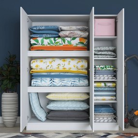 Τριφυλλη Ντουλαπα Λευκο BA105 55x145x181.8