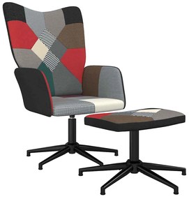 vidaXL Πολυθρόνα Relax Σχέδιο Patchwork Υφασμάτινη με Σκαμπό
