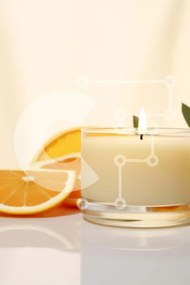 Σετ των 2 Intra Συλλεκτικό Ξύλινο Παζλ Plywood 4mm - Κερί με φέτα πορτοκαλιού στο τραπέζι Σε Ξύλινο Κουτί - Διαστάσεις: 10x10 cm – 25 κομμάτια