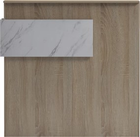 Γραφείο reception Optima pakoworld με led sonoma-λευκή όψη μαρμάρου 110x40x110εκ