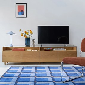 Έπιπλο τηλεόρασης hifi XL, 4 πόρτες, γυάλινη επιφάνεια Walor